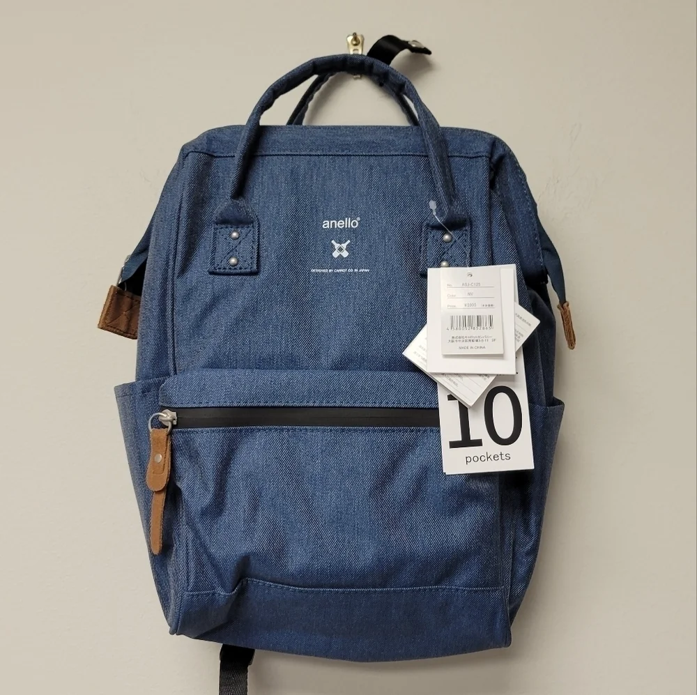 Anello Classic Blue Cross Bottle Series Regular Backpack